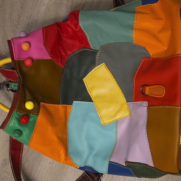 Colorful Patchwork Backpack - Picture 13 of 13